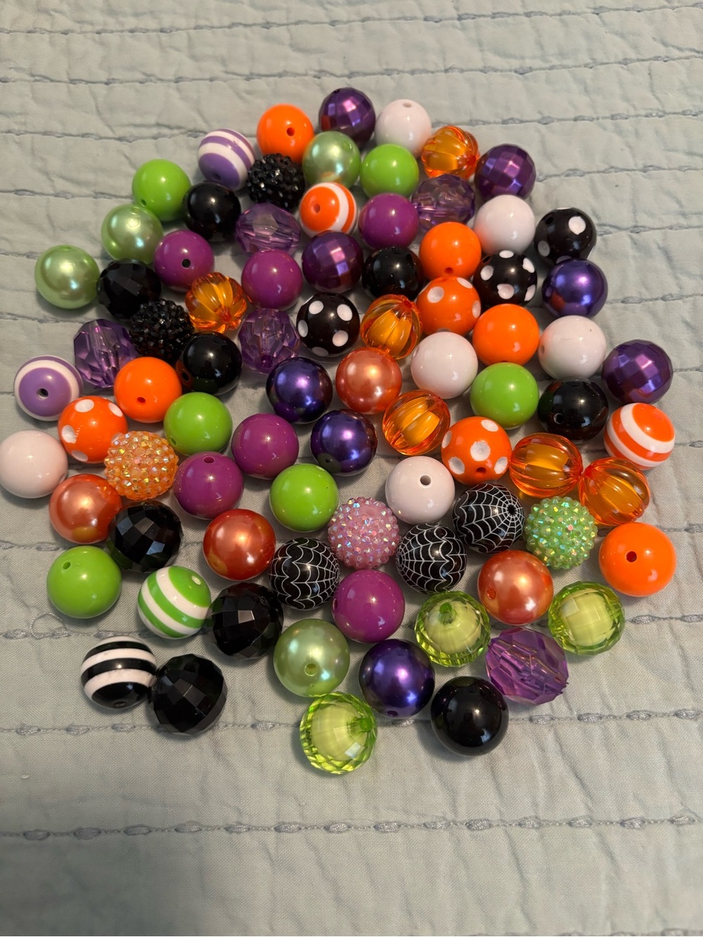 Lot of 80 Assorted Craft Beads - Multicolored/ Halloween